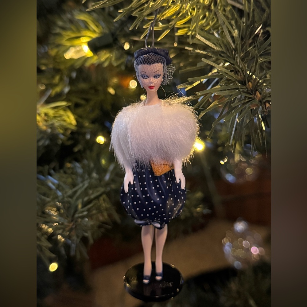 1999 Hallmark Keepsake Barbie Gay Parisienne Christmas Ornament